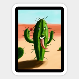 Laughing cactus in the desert Sticker